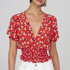 NWT Faithful the Brand - First Light Top Blouse in Red Jasmine Floral Sz 2